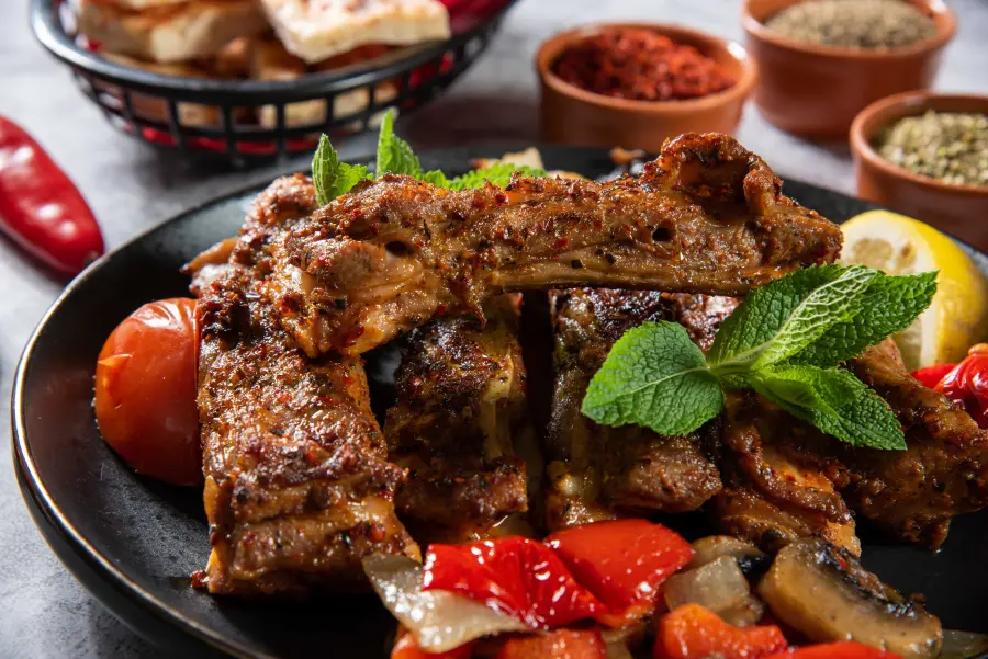 Lamb Ribs with rice 6pc